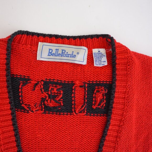 VTG BellePointe Ohio State Band Cardigan Red Collegiate Retro 80s Preppycore M - Picture 6 of 15